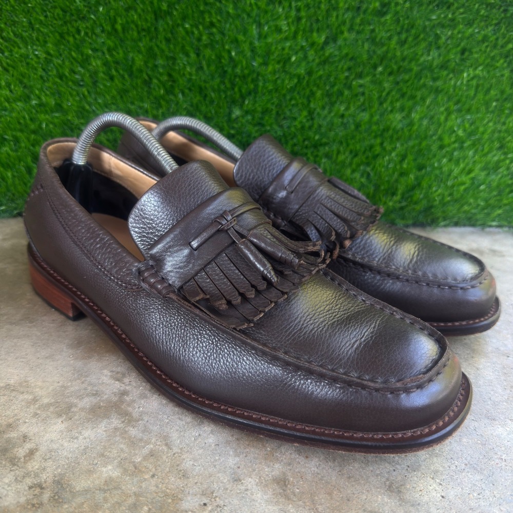 Vintage 90s H.S. Trask Loafer Tassel Kiltie Preppy Cabincore Brown 9.5